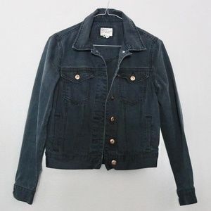 Forever 21 Dark Grey Cropped Denim Jacket